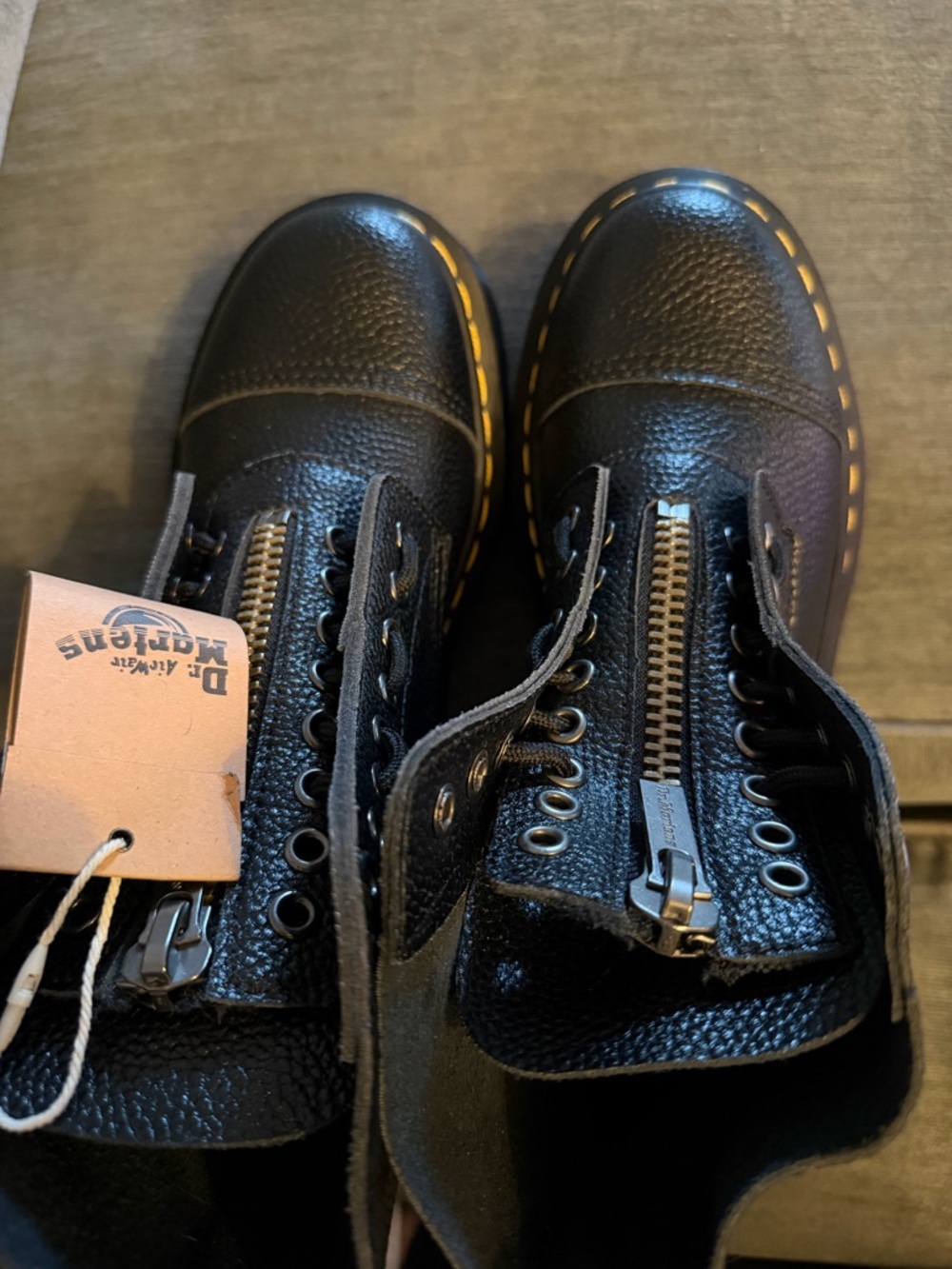 Dr. Martens Sinclair Platform Boots - Black Milled Nappa Size 12 - Picture 5 of 7